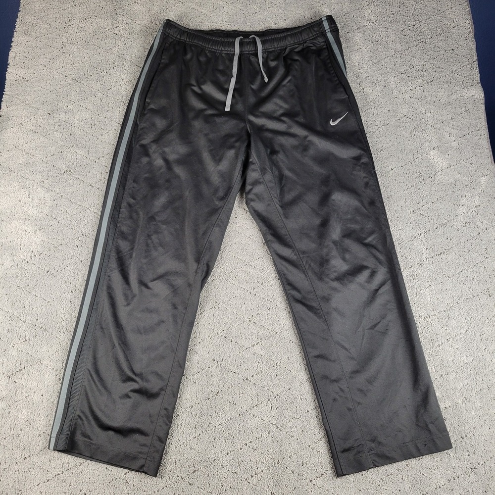 Nike‎ Pants Mens XL Black Track Wind Relaxed Straight Pull On Drawstring Running